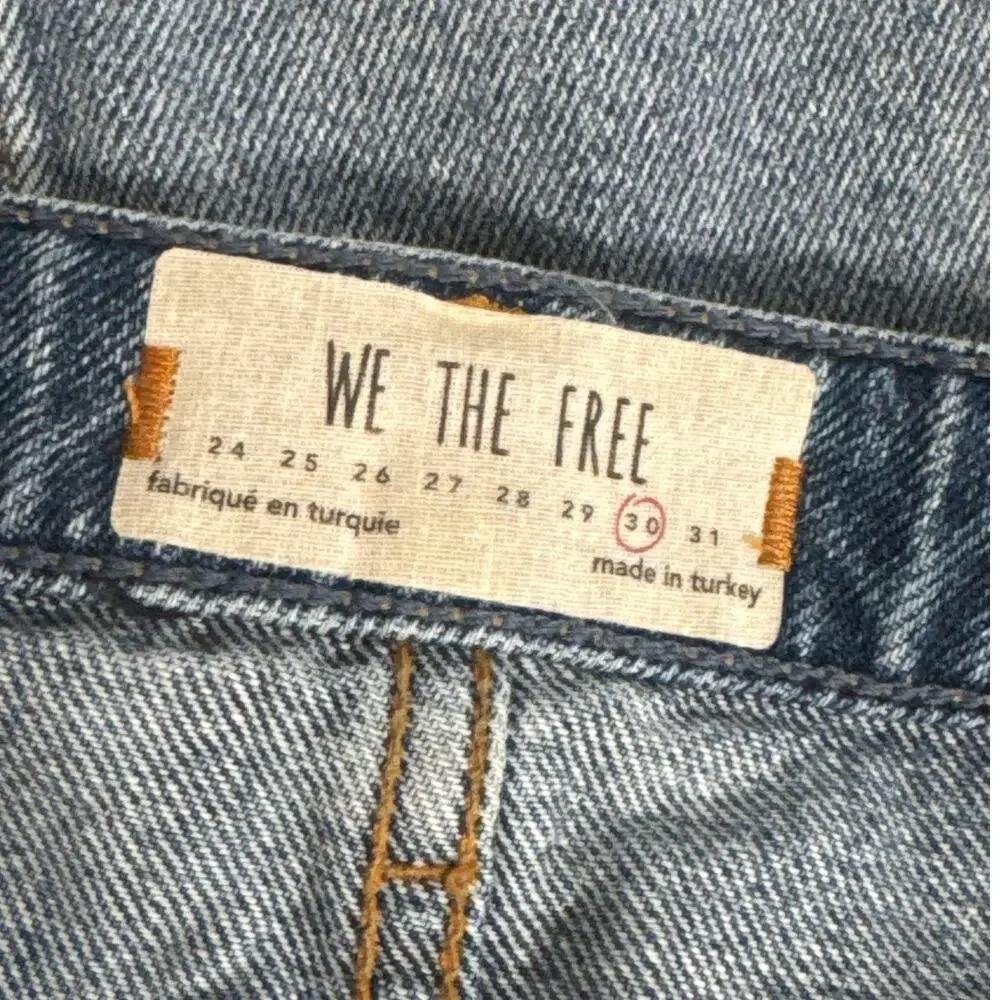 Free People We The Free Denim A Line‎ Button Fly Mini Skirt Size 30